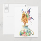 Tea Cup Fairy Briefkaart (Voorkant / Achterkant)