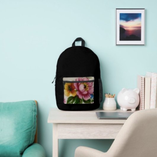 Tea Cup Floral Bouquet  Bedrukte Rugzak