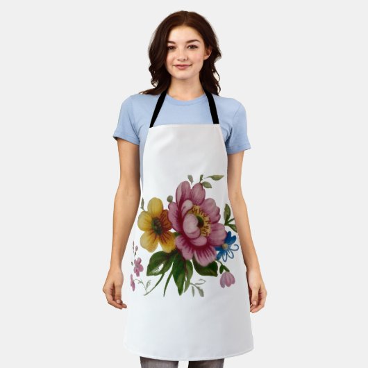 Tea Cup Floral Bouquet Schort (Gedragen)