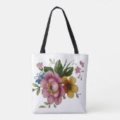 Tea Cup Floral Bouquet Tote Bag (Achterkant)