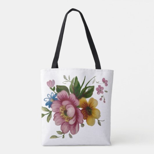 Tea Cup Floral Bouquet Tote Bag (Achterkant)