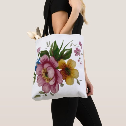 Tea Cup Floral Bouquet Tote Bag (Dichtbij)