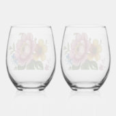 Tea Cup Floral Bouquet Wijnglas Zonder Voet (Achterkant)