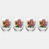 Tea Cup Floral Bouquet  Wijnglas Zonder Voet (Voorkant)