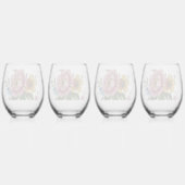 Tea Cup Floral Bouquet Wijnglas Zonder Voet (Achterkant)