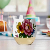 Tea Cup Floral Bouquet  Wijnglas Zonder Voet