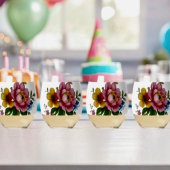 Tea Cup Floral Bouquet  Wijnglas Zonder Voet