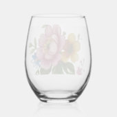 Tea Cup Floral Bouquet Wijnglas Zonder Voet (Achterkant)