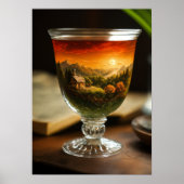 "Tea Cup gebieden: fotorealistische landschap eleg Poster (Voorkant)