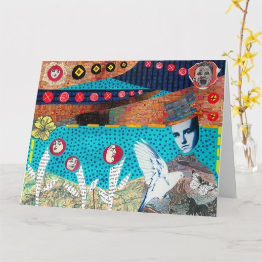 Tea Cup Head Wenskaart Kaart (Gele Bloem)