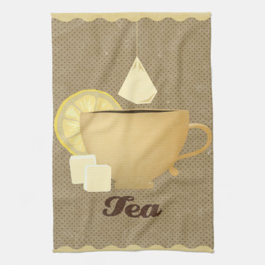 Tea cup illustratie theedoek (Verticaal)