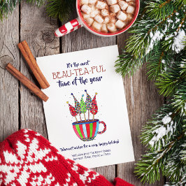 Tea Cup kerstbomen Holiday Card Feestdagenkaart