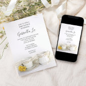 Tea Cup met Geel Daisies Baby shower Kaart