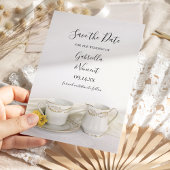 Tea Cup met Gele Dagen Wedding Save the Date