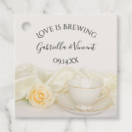 Tea Cup met White Rose Love is Brouwerij Weddensch Bedankjes Labels