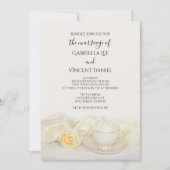 Tea Cup met White Rose Wedding Kaart (Voorkant)