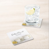 Tea Cup met Yellow Daisies Wedding Kartonnen Onderzetters (Insitu)