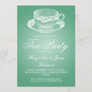  Tea Cup Munt Elegant Tea Party Kaart