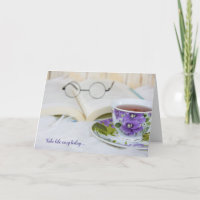 tea cup on fur for birthday