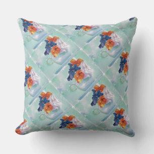TEA CUP PANSIES PATIO PILLOW BUITENKUSSEN