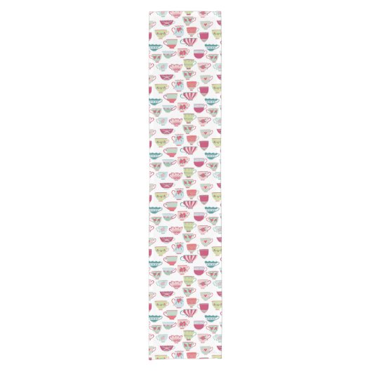 Tea Cup Pattern Korte Tafelloper (Voorkant)