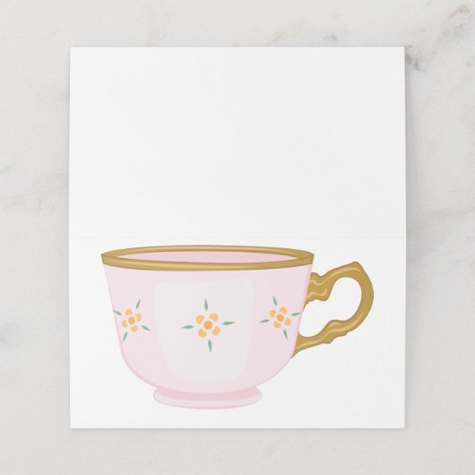 Tea Cup Plaatskaartje (Buitenkant ongevouwen)
