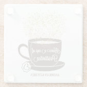 Tea Cup Quote Bruin Geel Wit Inspirerend Glazen Onderzetter (Achterkant)