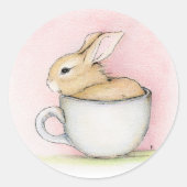 Tea Cup Ronde Sticker (Voorkant)