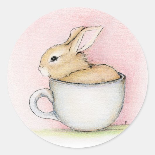 Tea Cup Ronde Sticker (Voorkant)