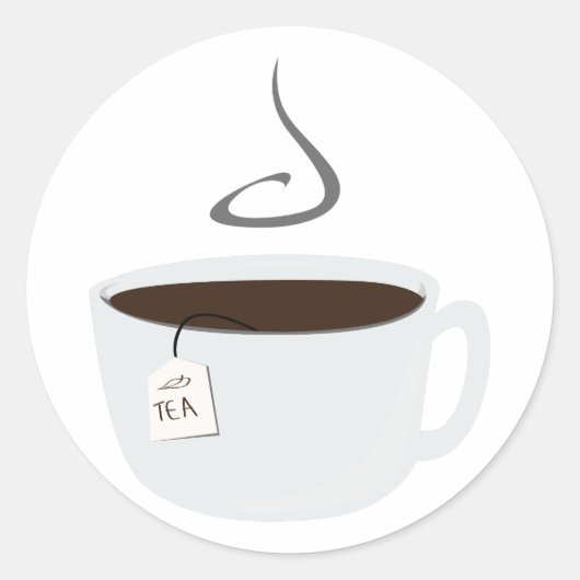 Tea Cup Ronde Sticker (Voorkant)