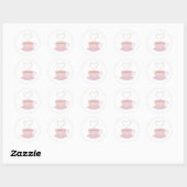 Tea cup steam heart ronde sticker (Vel)