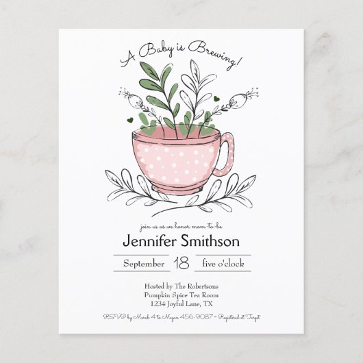 Tea Cup Tea Party Baby shower (Voorkant)