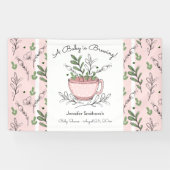 Tea Cup Tea Party Baby shower Banner (Horizontaal)
