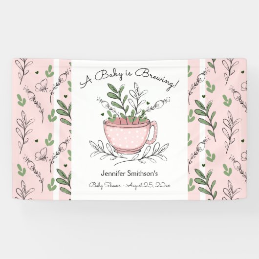 Tea Cup Tea Party Baby shower Banner (Horizontaal)