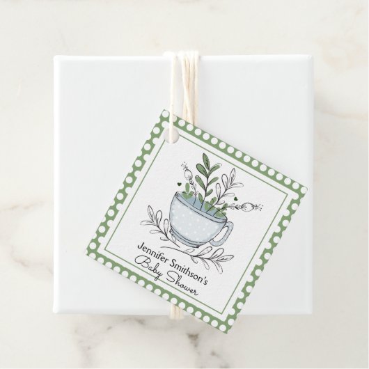 Tea Cup Tea Party Baby shower Bedankt Bedankjes Labels (In situ)