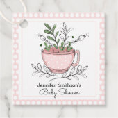 Tea Cup Tea Party Baby shower Bedankt voor de voor Bedankjes Labels (Voorkant)