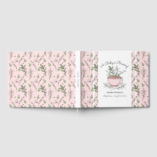 Tea Cup Tea Party Baby shower Guest Book Gastenboek (Volledig)
