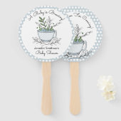 Tea Cup Tea Party Baby shower Hartelijk dank Handwaaier (Voorkant en achterkant)