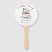 Tea Cup Tea Party Baby shower Hartelijk dank Handwaaier (Voorkant)