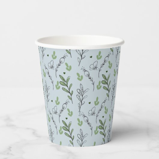 Tea Cup Tea Party Baby shower Papieren Bekers (Achterkant)