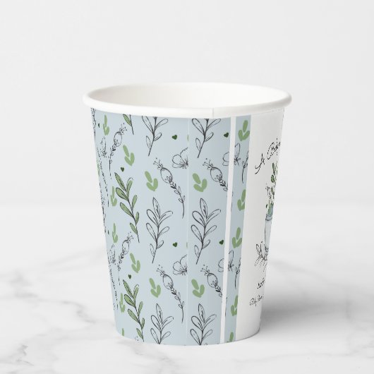 Tea Cup Tea Party Baby shower Papieren Bekers (Rechts)