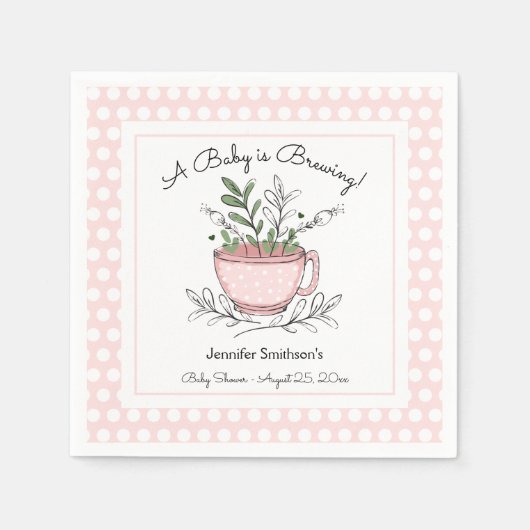 Tea Cup Tea Party Baby shower Servet (Voorkant)