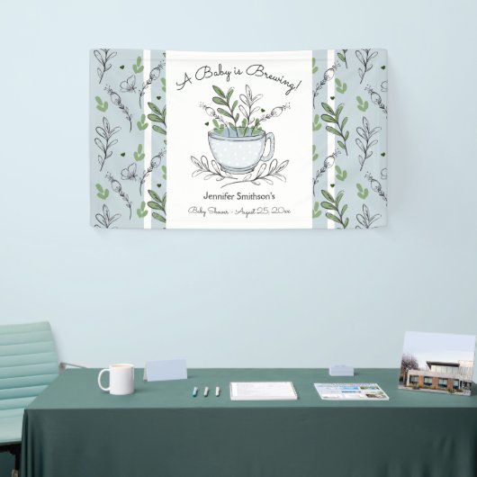 Tea Cup Tea Party Baby shower Spandoek (Beurs)