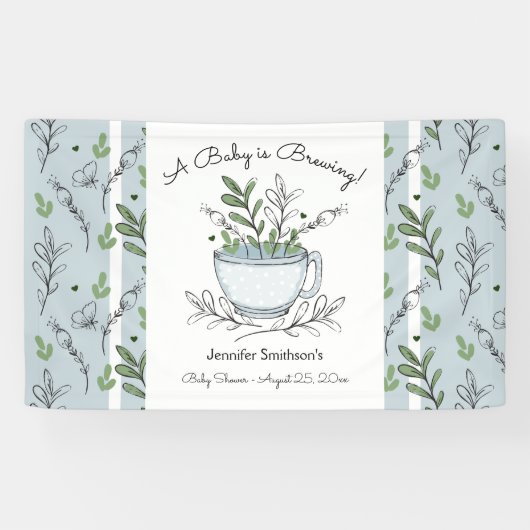 Tea Cup Tea Party Baby shower Spandoek (Horizontaal)
