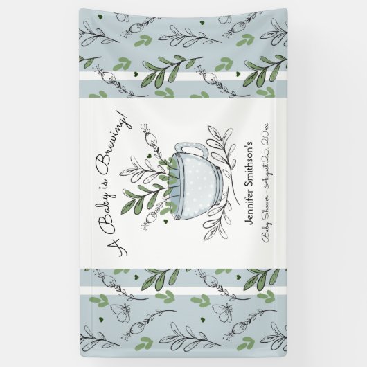 Tea Cup Tea Party Baby shower Spandoek (Verticaal)