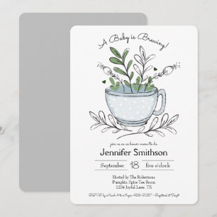Tea Cup Tea Party Baby Shower-uitnodigingen Kaart