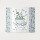 Tea Cup Tea Party Baby shower Wandkleed (Voorkant (horizontaal))