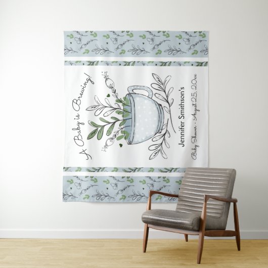 Tea Cup Tea Party Baby shower Wandkleed (In situ)