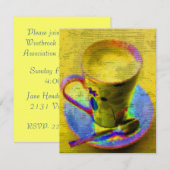 Tea Cup Uitnodiging (Voorkant / Achterkant)