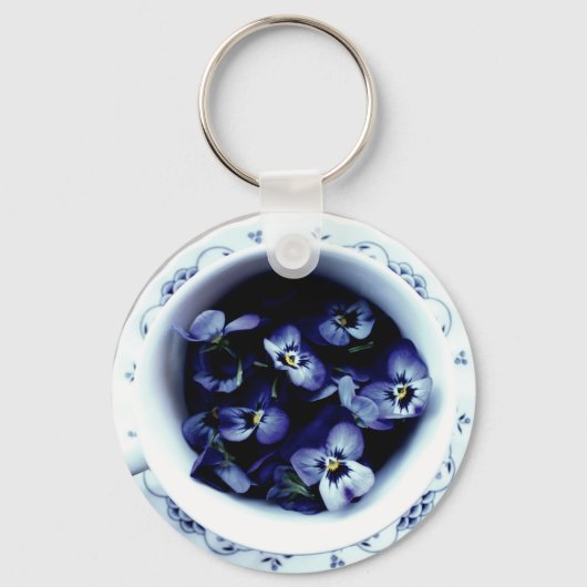 Tea Cup Violet Sleutelhanger (Voorkant)